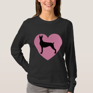 T-shirt Doberman Art Heart Doberman Pinscher Amoureux des 