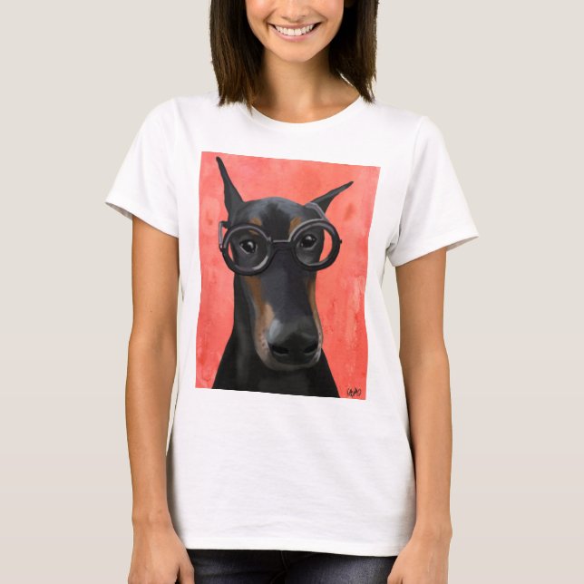 T-shirt Doberman avec lunettes (Devant)
