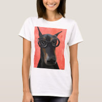 Doberman avec lunettes