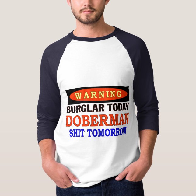 T-SHIRT DOBERMAN AVERTISSEMENT (Devant)