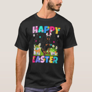 T-shirt Doberman Chien Lapin de Pâques Joyeuses Doberman