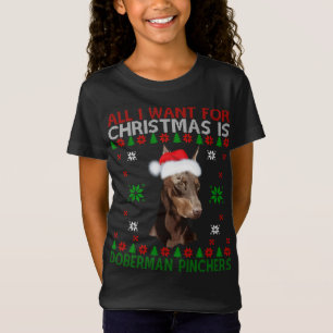 T-Shirt Doberman Chien moche Sweater Noël Chien chiot Aime