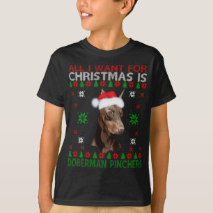 T-shirt Doberman Chien moche Sweater Noël Chien chiot Aime