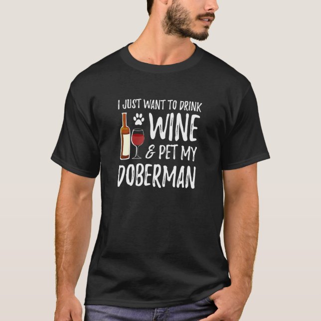 T-shirt Doberman Chien Vin Doberman Chien Maman (Devant)