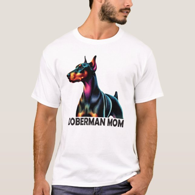 T-shirt Doberman Colorful Maman (Devant)