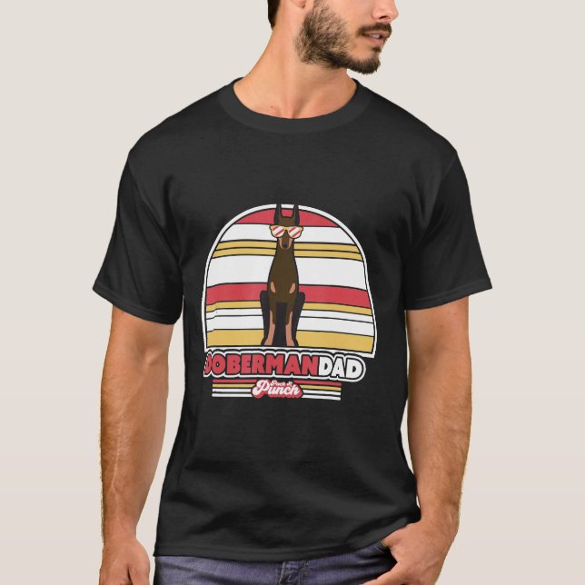 T-shirt Doberman Dad  Retro Style (Devant)