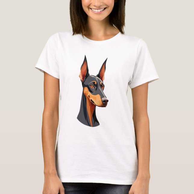 T-shirt Doberman de l'oreille naturelle (Devant)