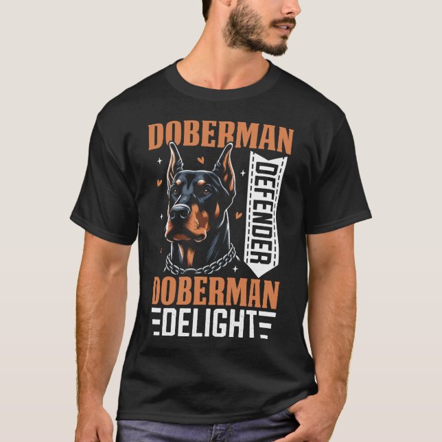T-shirt Doberman Defender, Doberman Delight Chien (Devant)