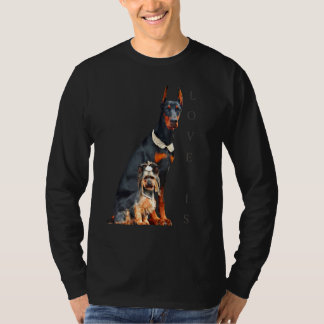 T-shirt Doberman Doberman Pinscher Chien Maman Papa Aime A