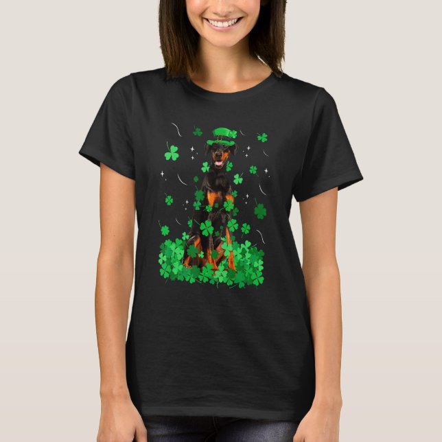 T-shirt Doberman drôle de chien jour de la Saint-Patrick t (Devant)