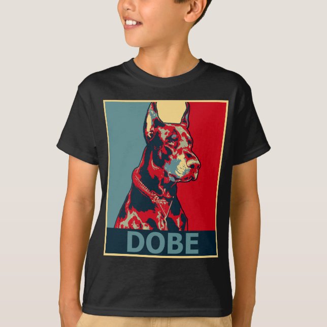 T-shirt Doberman esthétique Portrait Dobe Hope style T (Devant)