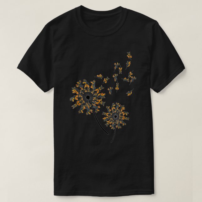 T-shirt Doberman Flower Fly Dandelion Funny Dog Lover For  (Design devant)