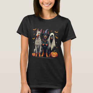T-shirt Doberman Halloween Costume maman sorcière fantôme