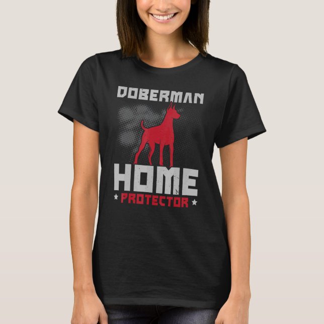 T-shirt Doberman Home Protecteur Chien Chien éleveur Chien (Devant)