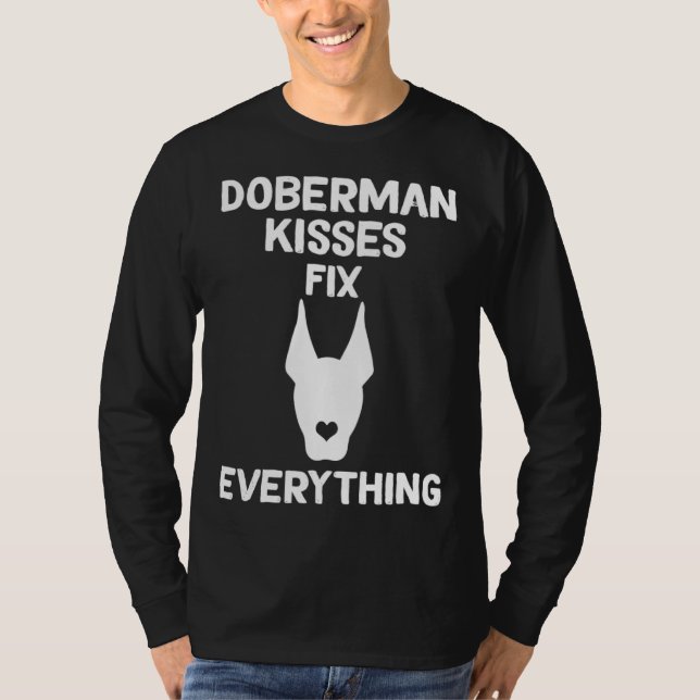 T-shirt Doberman kisses fix everything Dobie Mom  1 (Devant)