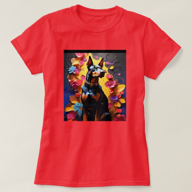 T-shirt Doberman Papa Maman (Design devant)