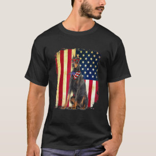 T-shirt Doberman Patriotique Doberman Drapeau Américain Ch