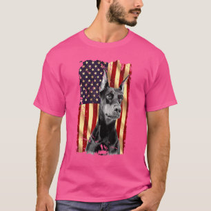 T-shirt Doberman patriotique Doberman Drapeau américain Ju