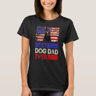 T-shirt Doberman père jamais américain Drapeau Patrioti