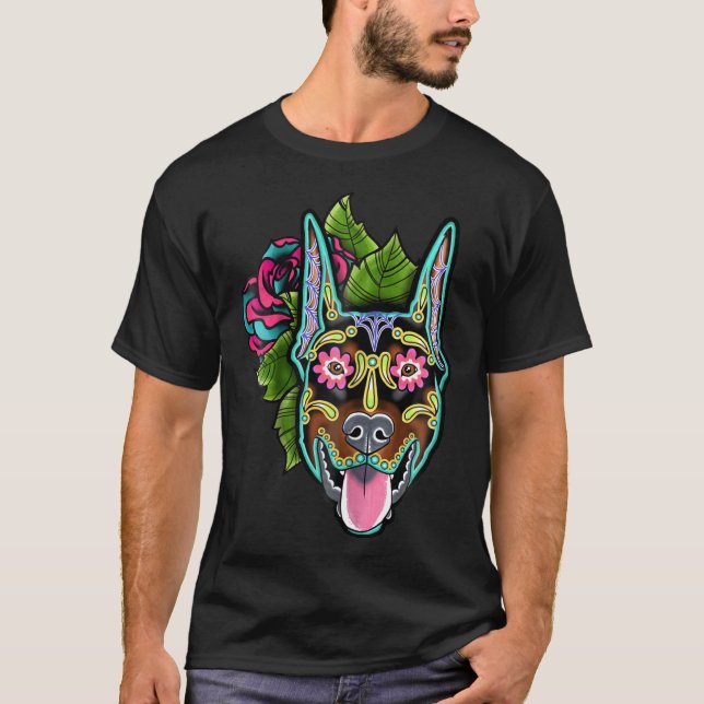 T-shirt Doberman Pinscher A Recadé L'Oreille Du Suga Mort (Devant)