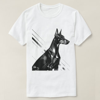 T-shirt Doberman Pinscher artistique & Berger allemand aqu