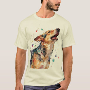 T-shirt Doberman Pinscher artistique & Berger allemand aqu