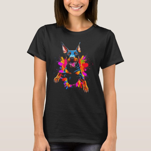 T-shirt Doberman Pinscher Chien Heureux (Devant)
