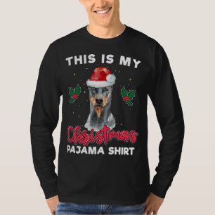 T-shirt Doberman Pinscher Christmas Pajama Père Noël Amour
