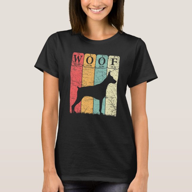 T-shirt Doberman Pinscher Dog Periodic Table Elements Dog  (Devant)