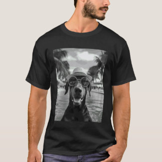 T-shirt Doberman Pinscher drôle de selfie chien vacances d