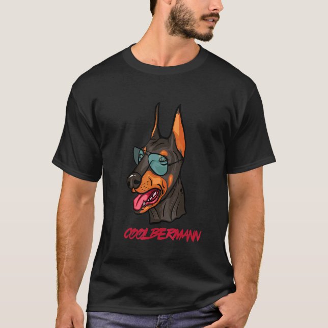 T-shirt Doberman Pinscher en lunettes Coolberman (Devant)