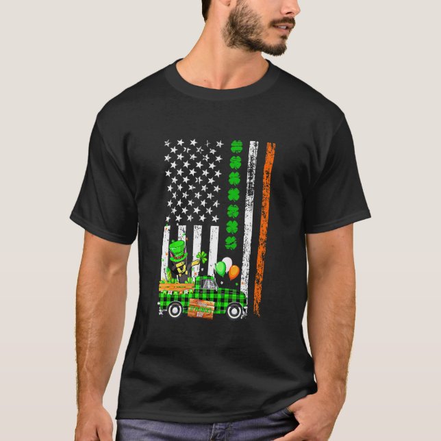 T-shirt Doberman Pinscher faisant le dab Trèfle Drapeau Am (Devant)