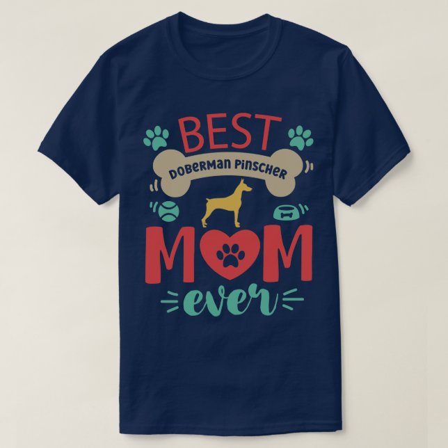 T-shirt Doberman Pinscher Maman (Design devant)