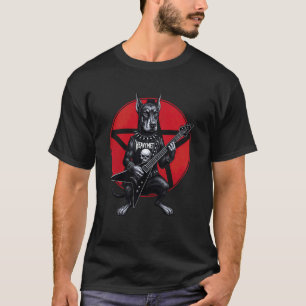 T-shirt Doberman Pinscher Métal Lourd Guitare Rock Amour d