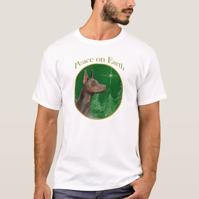 T-shirt Doberman Pinscher Peace (Devant)