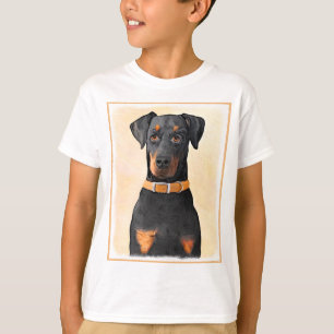 T-shirt Doberman Pinscher Peinture non découpée Art origin