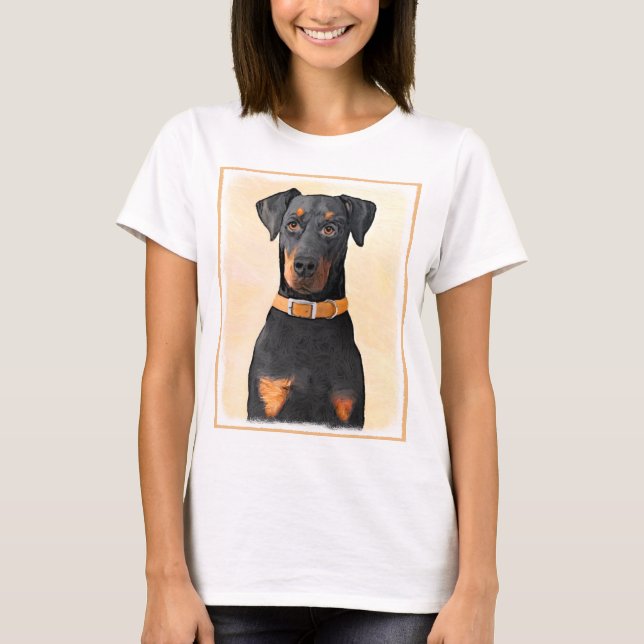 T-shirt Doberman Pinscher Peinture non découpée Art origin (Devant)