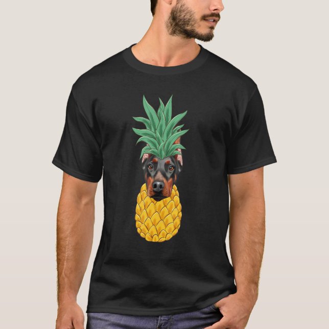 T-shirt Doberman Pinscher Pineapple Dog (Devant)
