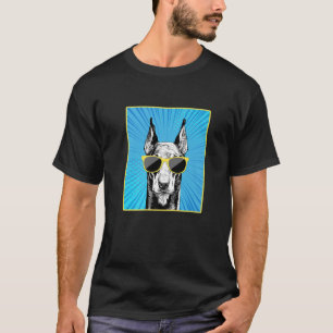 T-shirt Doberman Pinscher Portrait Pop Art Chien Avec Sung