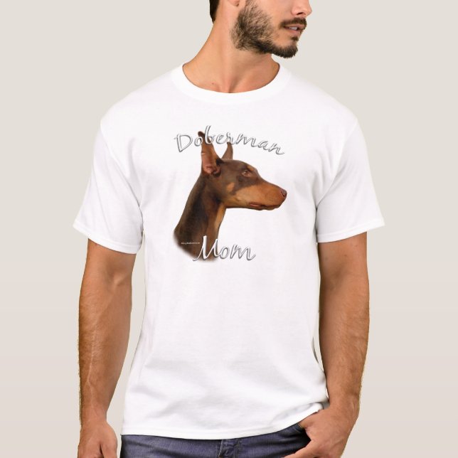 T-shirt Doberman Pinscher (rouge) Maman 2 (Devant)
