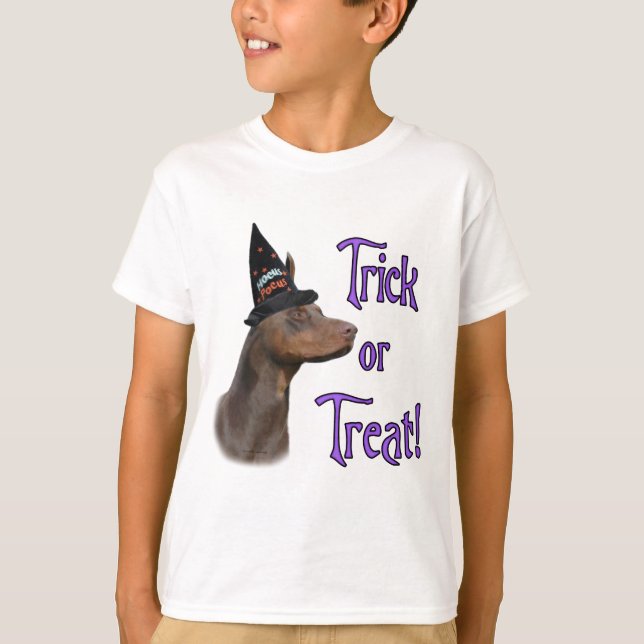 T-shirt Doberman Pinscher (rouge) Trick (Devant)