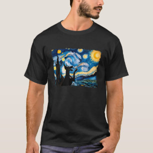 T-shirt Doberman Pinscher Vintage Cute Starry Night Chien