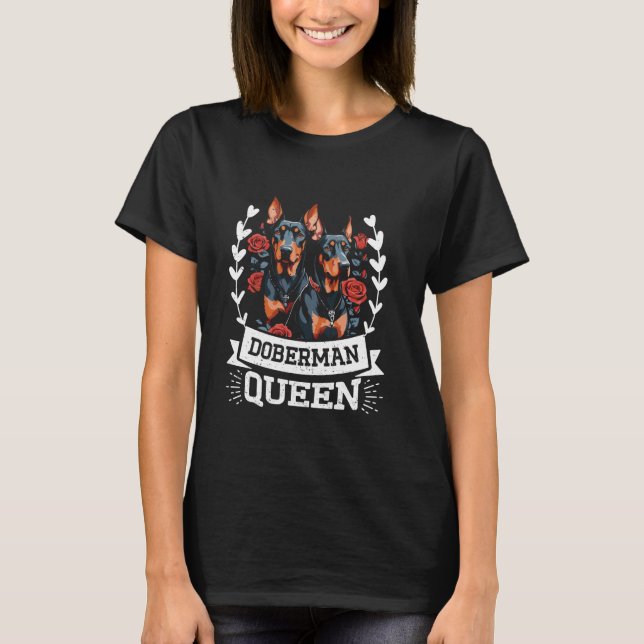 T-shirt DOBERMAN QUEEN Chien Maman Doberman Propriétaire D (Devant)
