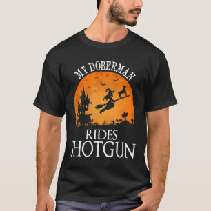 T-shirt Doberman Rides Shotgun Amoureux des chiens Party