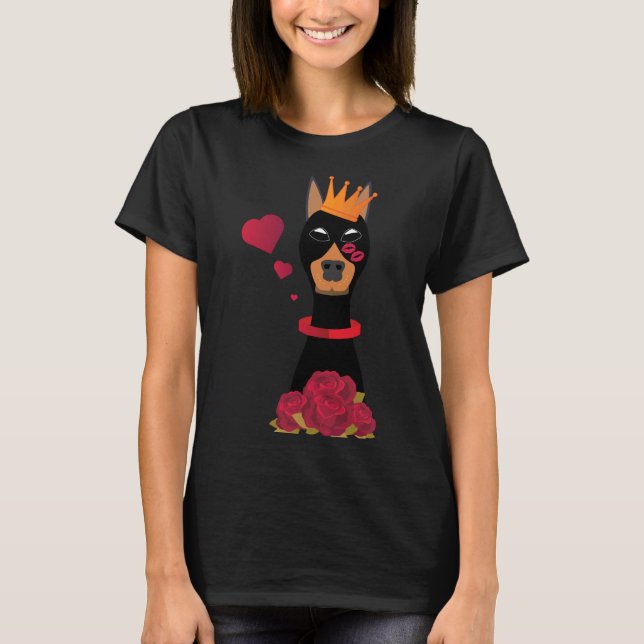 T-shirt Doberman Romantique Sans Espoir Relaxé (Devant)