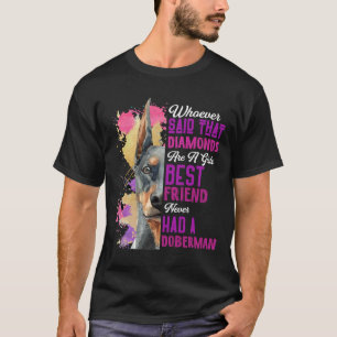 T-shirt Doberman Sont Une Fille Meilleur Ami Drôle Chien F