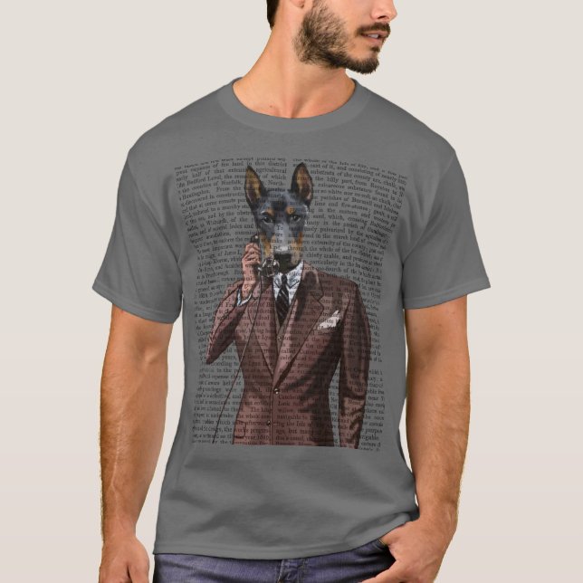 T-shirt Doberman sur téléphone (Devant)
