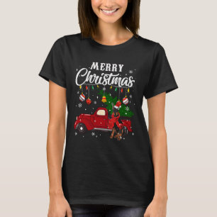 T-shirt Doberman Xmas Arbre Camion Rouge Merry 400