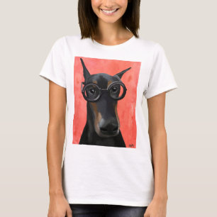 T-shirt Dobermann avec des verres