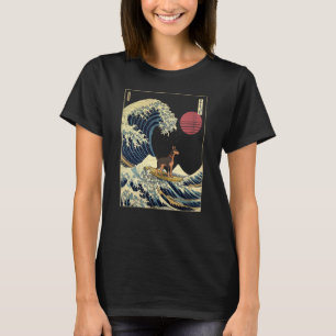 T-shirt Dobermann japonais Kanagawa Wave Surf chien